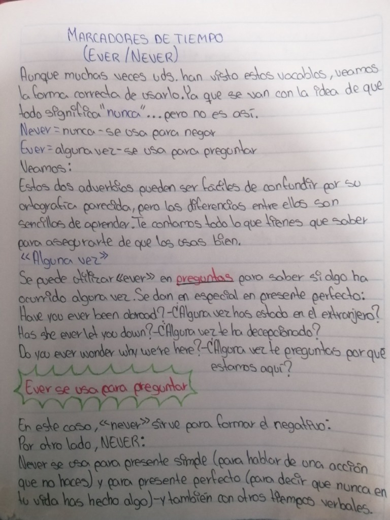 Uso de "never" en inglés | PDF | Estudios de idiomas extranjeros