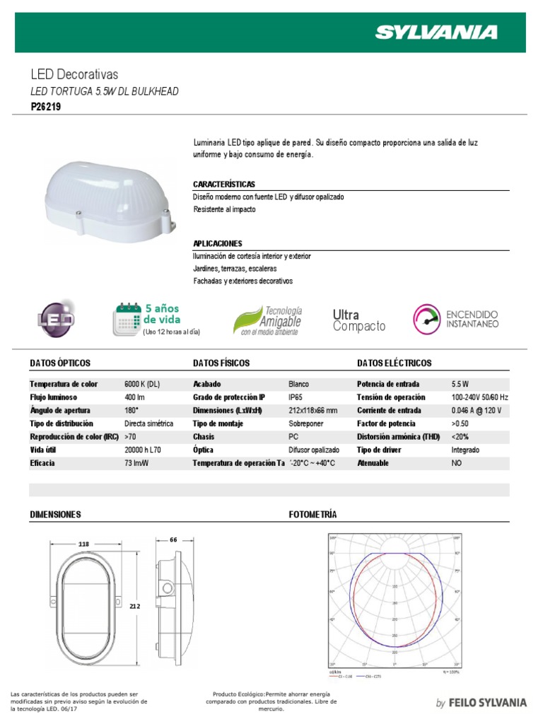 P26219+LED+TORTUGA+5 5W+DL+BULKHEAD+ (Ficha) | PDF | Diodo emisor de ...