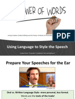 Using Language To Style The Speech: Content From: "A Speaker's Guidebook: Text and Reference"