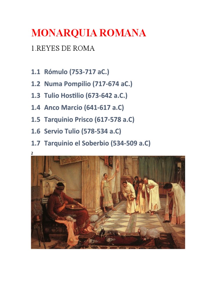 Monarquia Romana | PDF | Romulus y Remus | Roma antigua