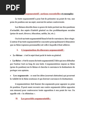 Prise De Position Texte Argumentatif Exemple  hamanbe