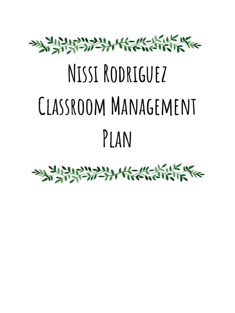 Final Drafts Classroom Management Plan - Ed 110 111-7 | PDF | Classroom ...