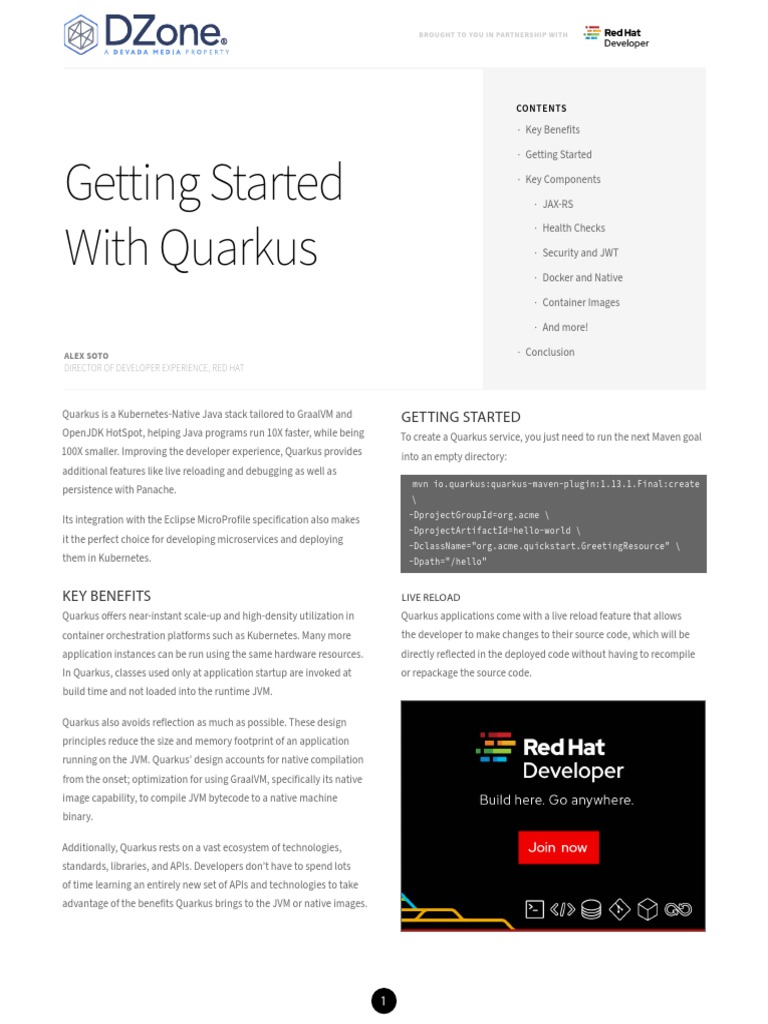 Refcard 319 Getting Started With Quarkus 2021 | PDF | Java Virtual ...