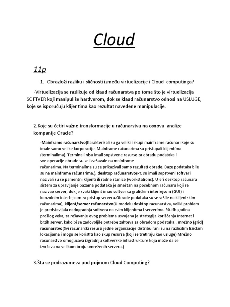 Cloud 1 | PDF