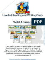 Jungle and Wild Animals Reading and Writing