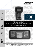 AD100 & MVP Key Programming System'S Application List