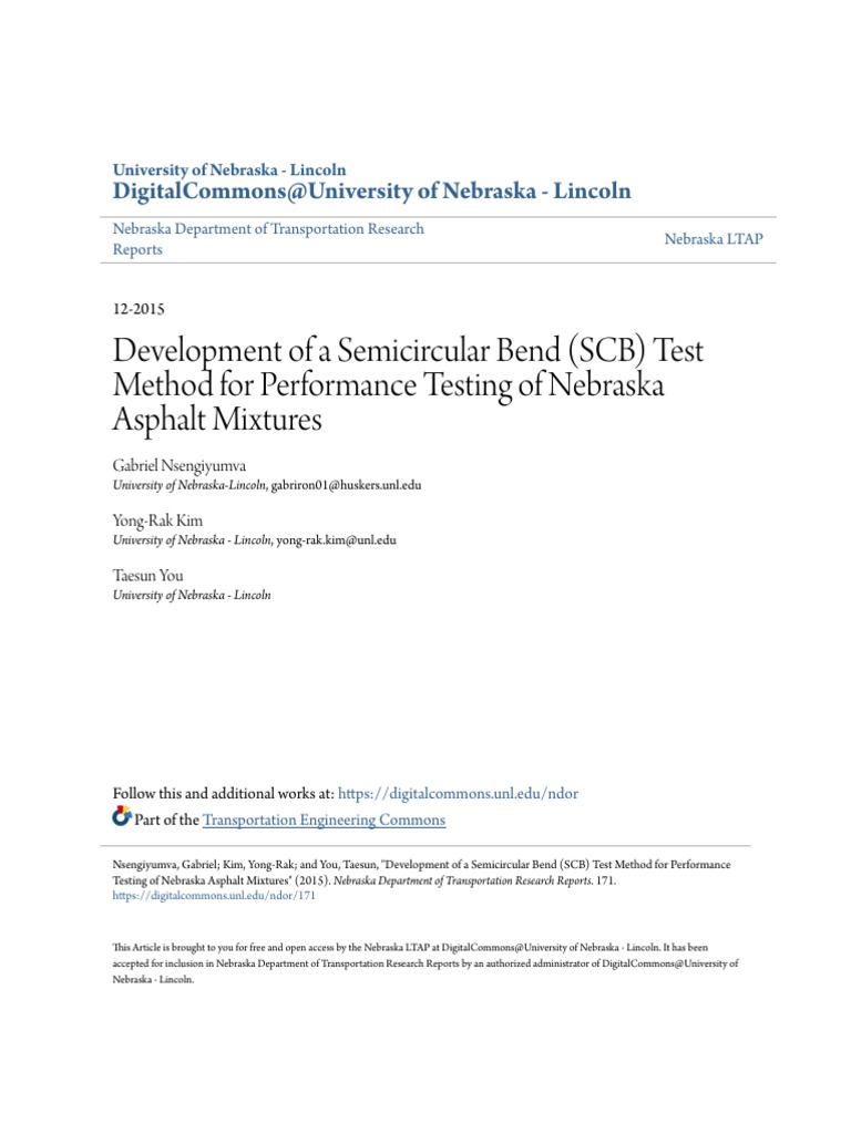 SCB Test Method for Nebraska Asphalt | PDF | Fracture | Fracture Mechanics