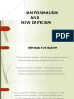 Russian Formalism and New Criticism