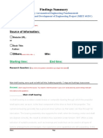 Findings Summary Template