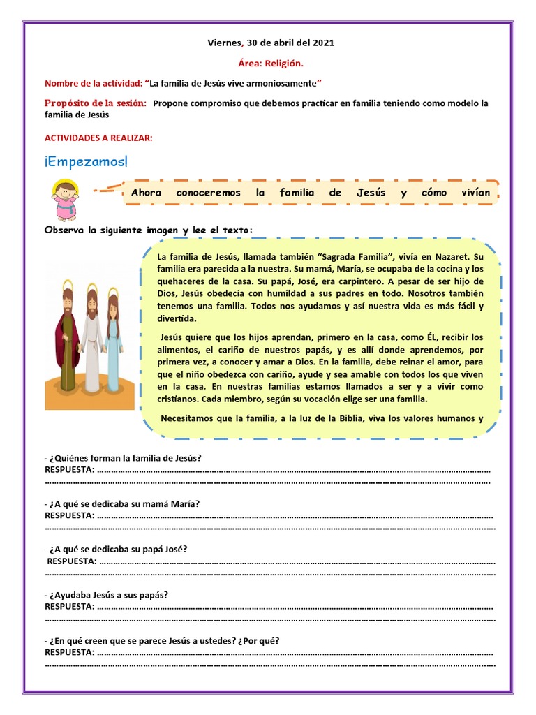 La familia de Jesús y sus valores | PDF | María, madre de Jesús | Jesús
