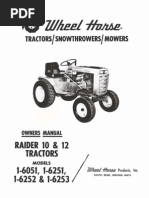 Download WheelHorse Raider 10 and raider 12 owners manual for models 1-6051 1-6251-1-6252-1-6253 by Kevins Small Engine and Tractor Service SN50698910 doc pdf