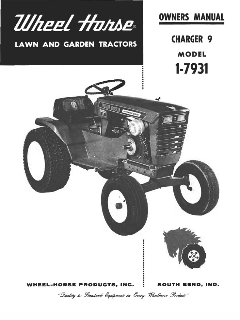WheelHorse Charger 9 Owners Manual 1-7931 - 396 | PDF