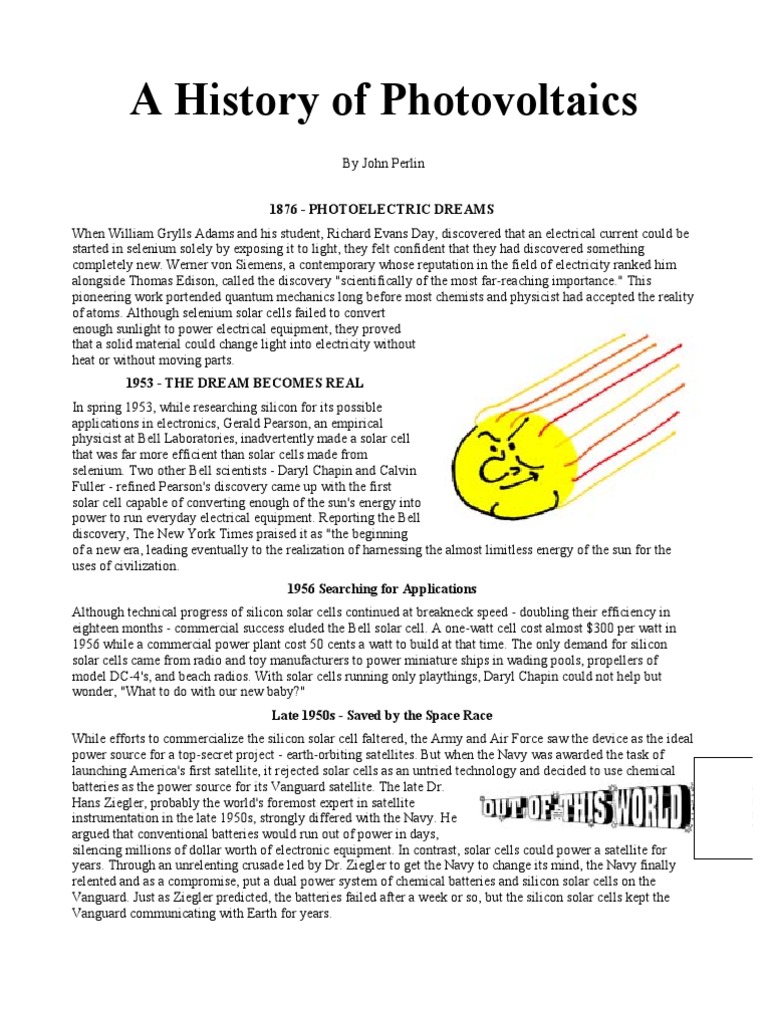 A History of Photovoltaics | PDF | Solar Power | Solar Cell