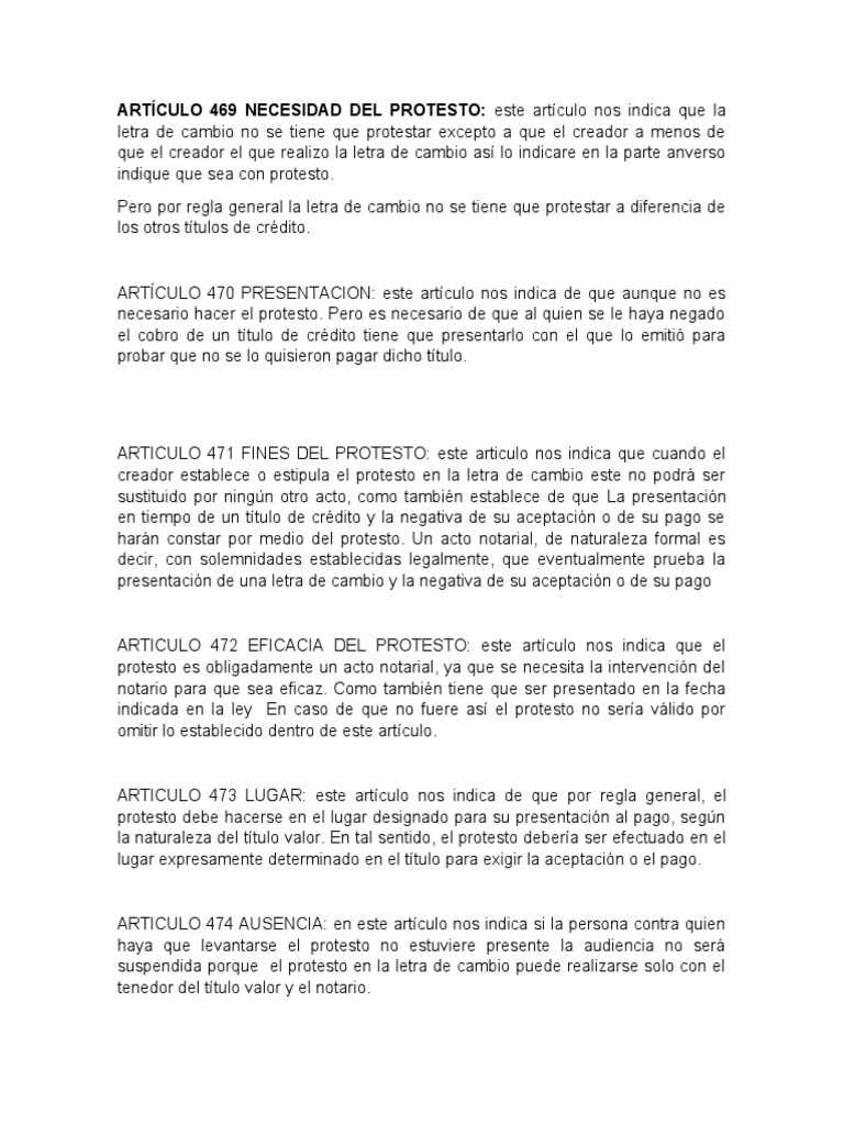Necesidad y Eficacia del Protesto | PDF
