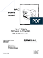 Wheel Horse Pulley Driven Generac Portable Generator Owners Manual