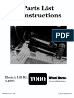 Toro WheelHorse Electric Lift Kit owners manual