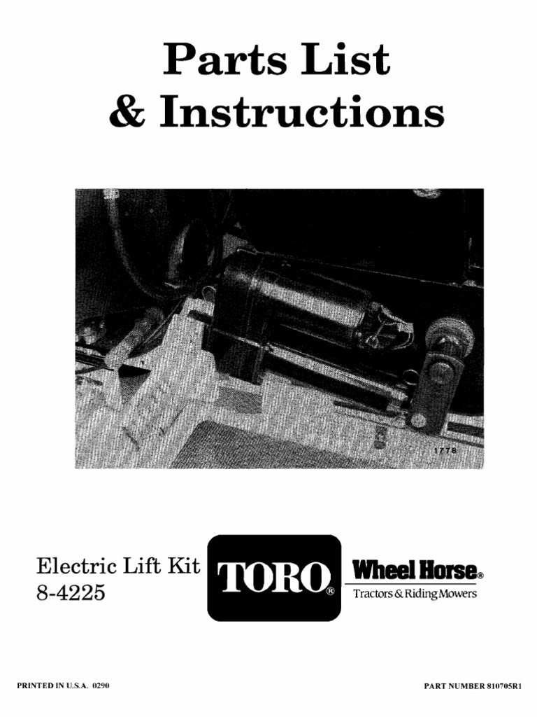 Toro WheelHorse Electric Lift Kit owners manual | Electrical Connector |  Clutch