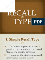 Recall Type Test