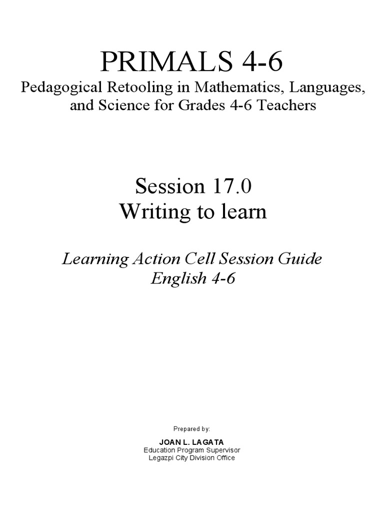 Writing to learn pdf learning teachers