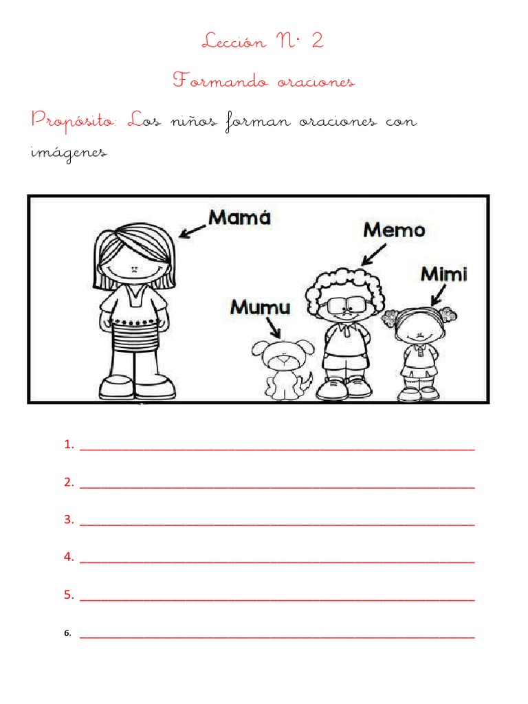 Oraciones con la letra M para niños | PDF