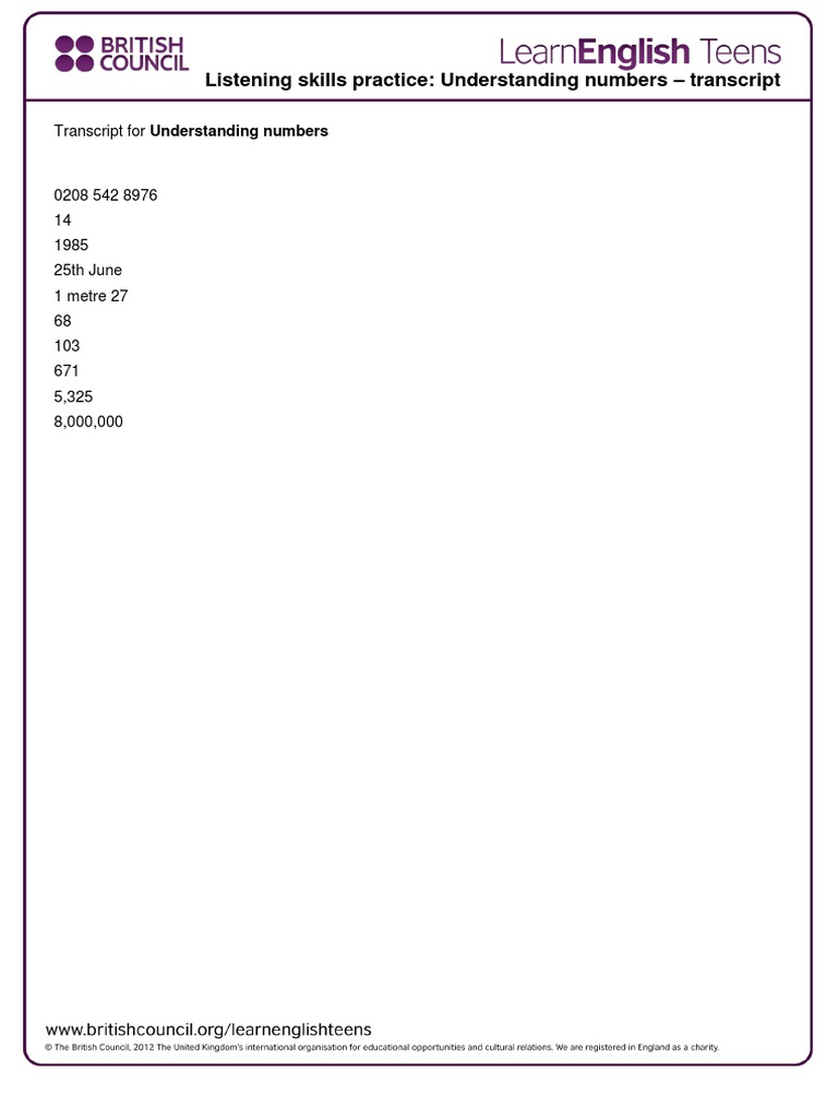 Understanding Numbers - Transcript 2 | PDF | Computers | Technology ...