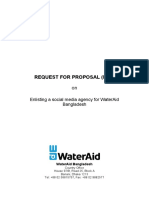 Request For Proposal (RFP) : Enlisting A Social Media Agency For Wateraid Bangladesh