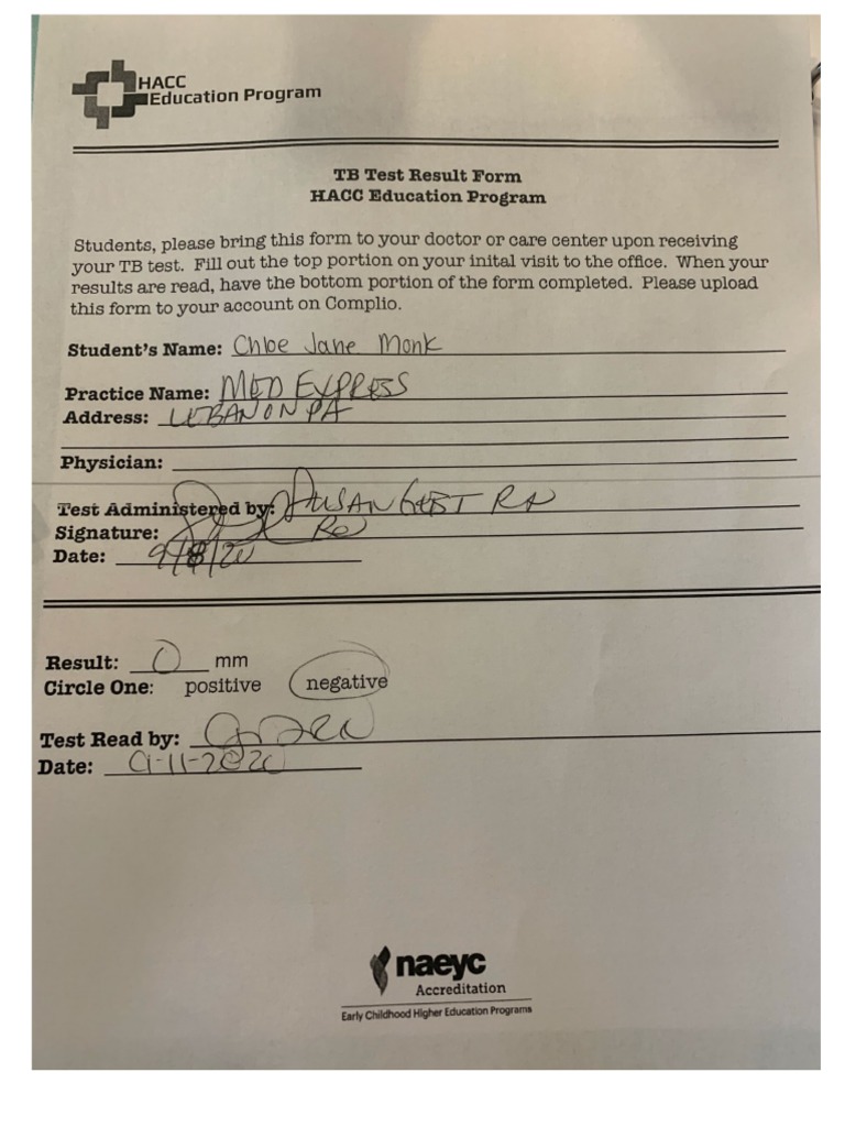 Tuberculosis Test | PDF