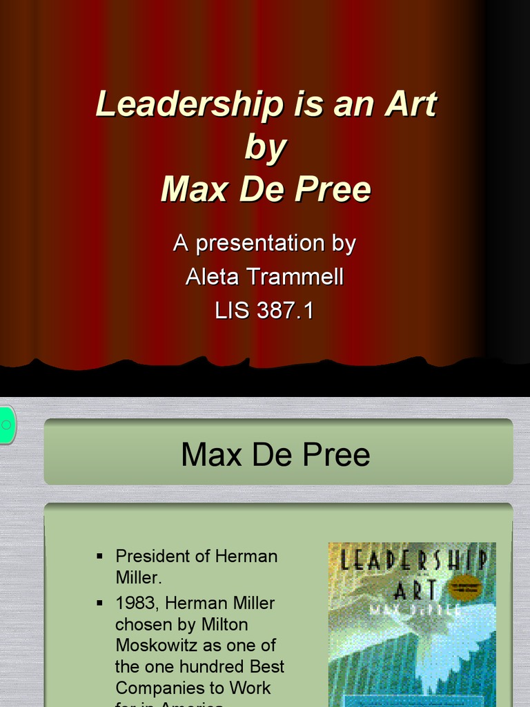 Leadership as an Art by Max De Pree | PDF | Career & Growth | Art