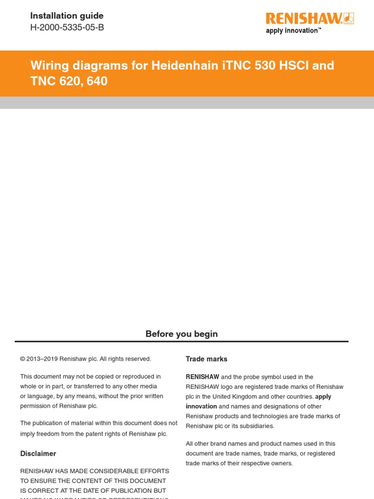 Wiring Diagrams For Heidenhain iTNC 530 HSCI and TNC 620, 640 PDF