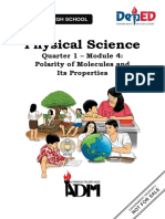 Physical Science: Quarter 1 - Module 4: Polarity of Molecules and Its Properties