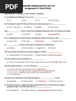 Compuer Organization (Ce-313) Assignment #1 (SOLUTION)