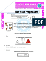 Ficha La Materia y Sus Propiedades para Quinto de Primaria