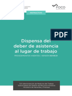 Dispensa Del Deber de Asistencia Al Lugar de Trabajo Procedimientos Vigentes - Versión 030521