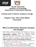 Chapter One: Over View (Basic Concepts) : Werabe University Institute of Technology Department of Information Systems