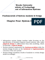 Chapter Four: System Design: Werabe University Institute of Technology Department of Information Systems