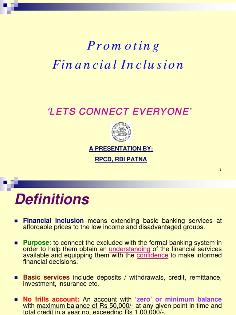Financial Inclusion for All | PDF | Financial Inclusion | Money