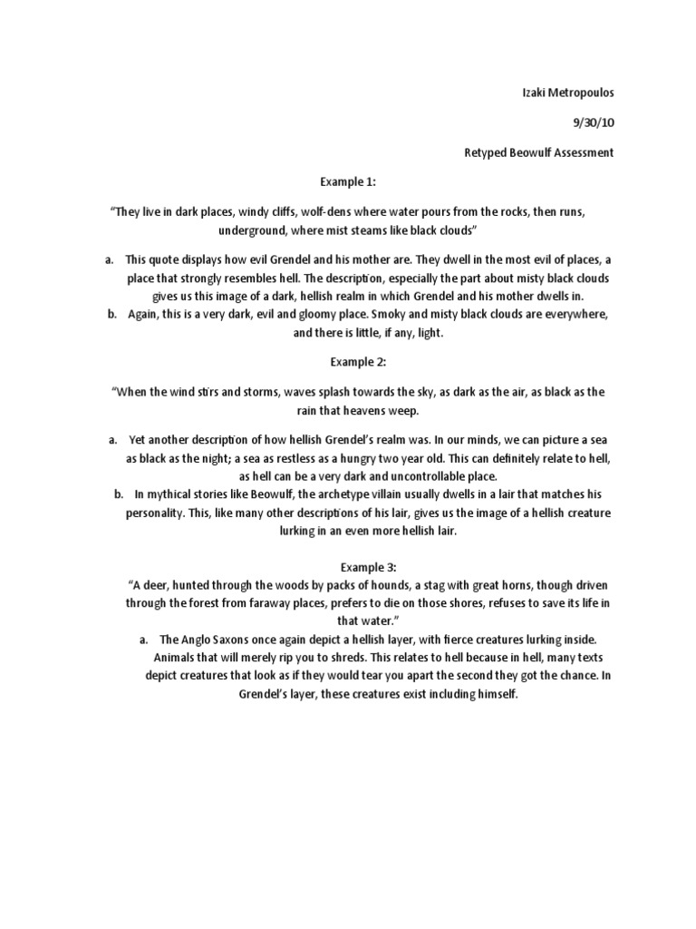 Grendel beowulf poem image