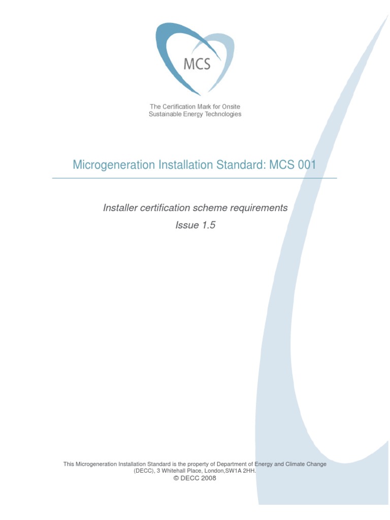 MCS-001&mdash;Issue-1.5-Installer-Certification-Scheme-Requirements-25-Feb-09[1] | Calibration