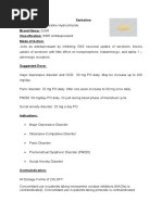 Sertraline Generic Name: Sertraline Hydrochloride Brand Name: Zoloft Classification: SSRI Antidepressant Mode of Action