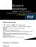 Research Methodologies: It Needs Systematic Series of Steps and Standard Protocol