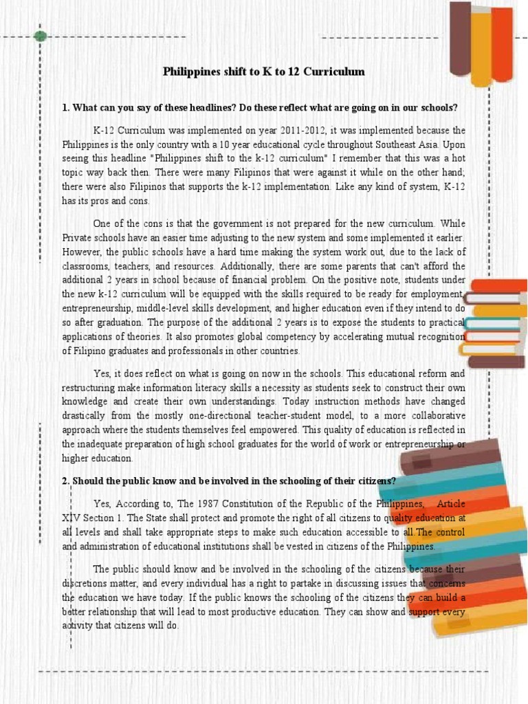 K to 12 Curriculum in the Philippines | PDF | Curriculum | Philippines