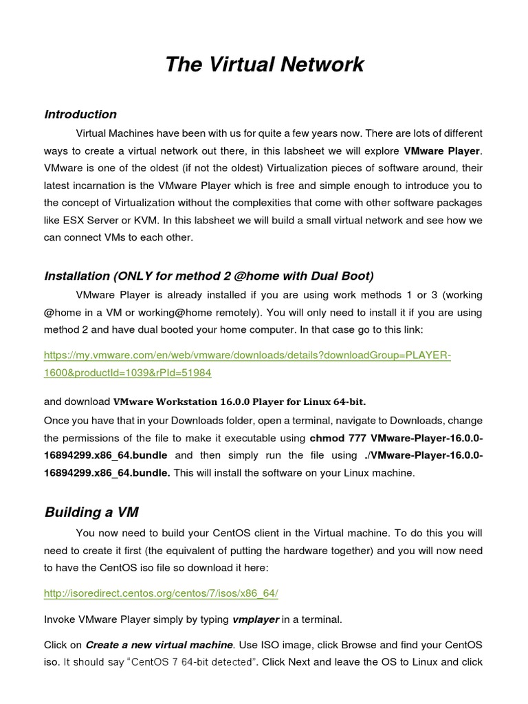 Setting Up VMware Virtual Networks | PDF