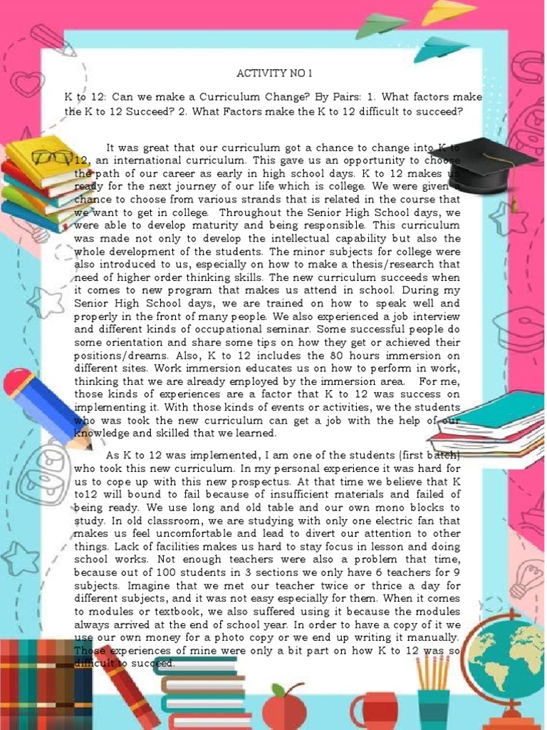 K to 12 Curriculum: Successes and Challenges | PDF | Curriculum ...