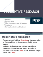 Descriptive Research: Characteristics Value, Importance, and Advantages Techniques