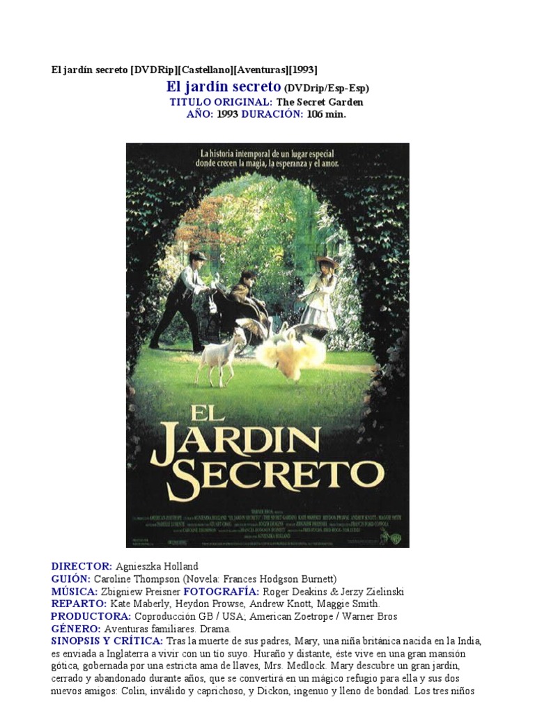 El jardín secreto 1993 | The Secret Garden | Leisure