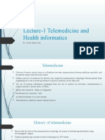 Lecture-1 Telemedicine and Health Informatics: By: Abdul Hanan Taqi