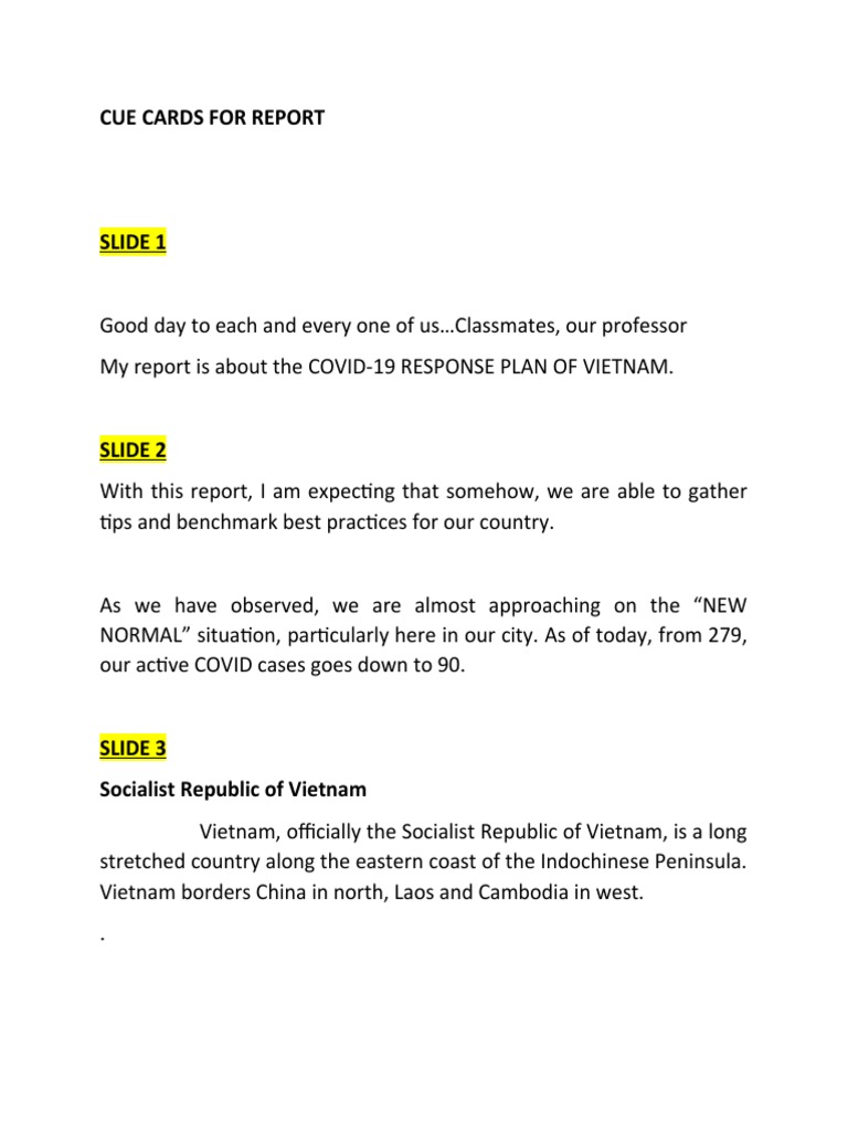 Cue Cards For Report Vietnam | PDF | Vietnam | Communism