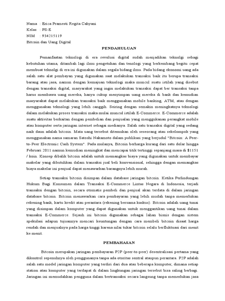 Bitcoin: Keunggulan dan Tantangan Cryptocurrency | PDF | Pengelolaan  Keuangan & Uang | Hukum