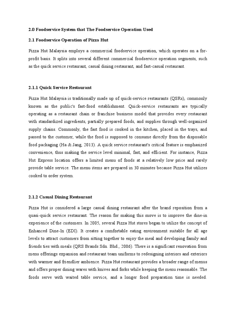 Centralized Foodservice System at Pizza Hut | PDF | Fast Food ...