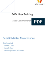 EXIM User Training: Master Data Maintenance